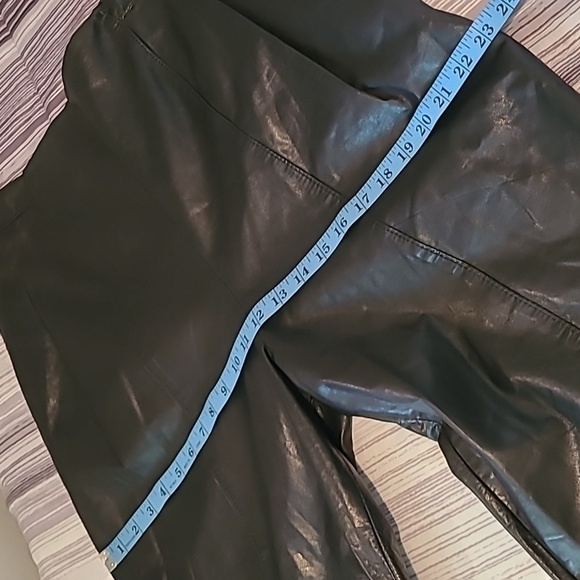 Dominic Bellissimo Vintage Black Leather High Waist Pleated Lined Pants Wmns 16 - Picture 14 of 16